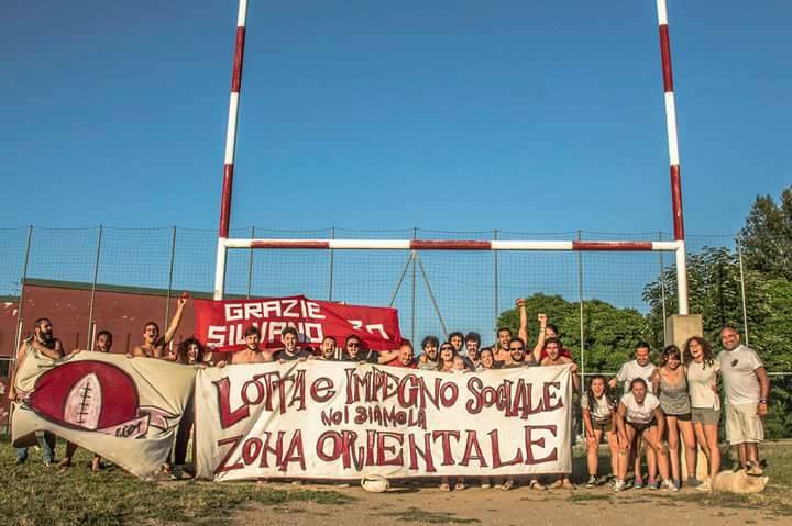 Foto striscioni Zona Orientale Rugby Popolare Salerno